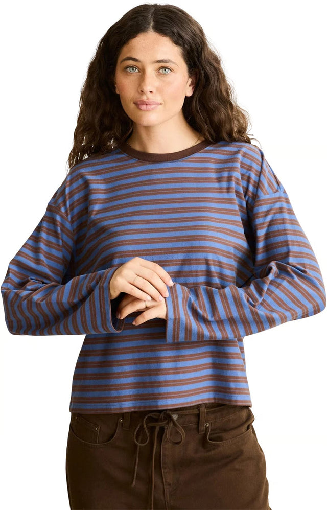 RHYTHM Women's Porto Stripe Long Sleeve T-Shirt Cafe Women's Long Sleeve T-Shirts Rhythm 
