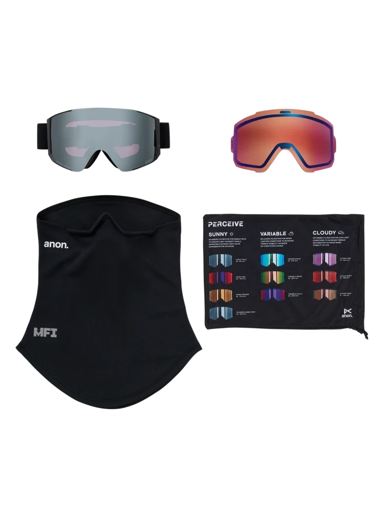 ANON Sync Smoke - Perceive Sunny Onyx + Perceive Variable Violet + MFI Face Mask Snow Goggle Snow Goggles Anon 