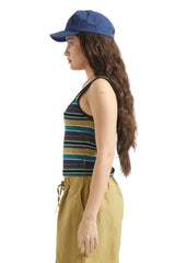 BRIXTON Women's Ringer Organic A-Tank Multi Retro Stripe Women's Tank Tops and Halter Tops Brixton 