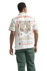 BRIXTON Getaway Camp Collar Shirt Lost In Realty Print Men's Short Sleeve Button Up Shirts Brixton 