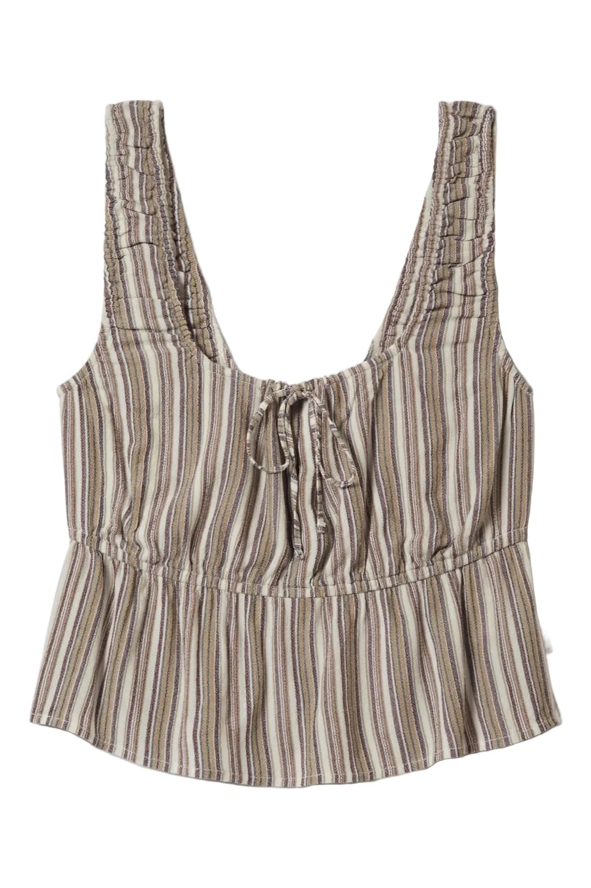 BRIXTON Women's The Abigail Tie Top Worn In Robust Red Stripe Women's Tank Tops and Halter Tops Brixton 