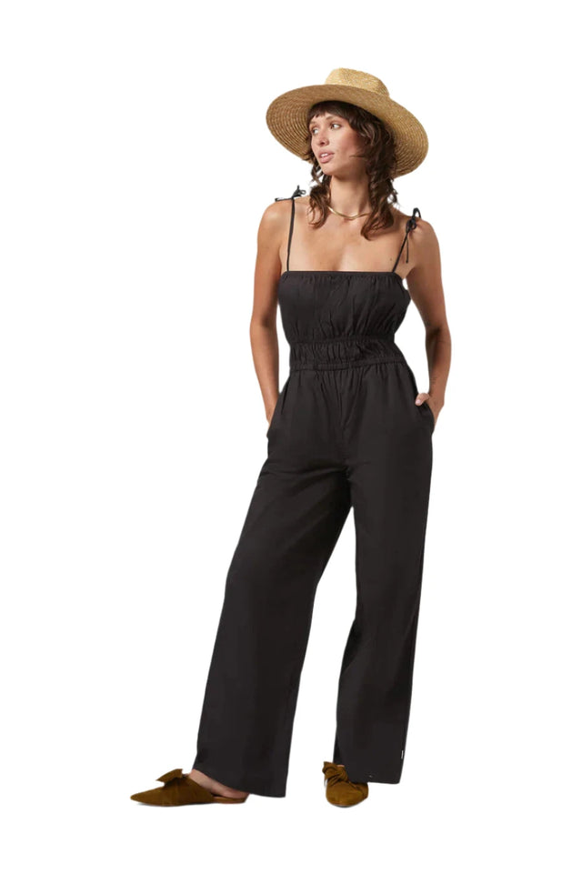 BRIXTON Women's Eden Smocked Jumpsuit Black Women's Rompers & Jumpsuits Brixton 