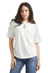 BRIXTON Women's Carefree Organic Garment Dye Cinch T-Shirt Off White Women's Short Sleeve T-Shirts Brixton 