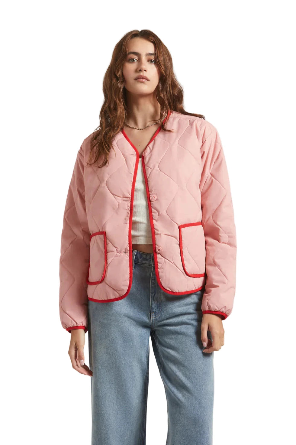 BRIXTON Women's Delilah Quilted Jacket Mellow Rose Women's Street Jackets Brixton 