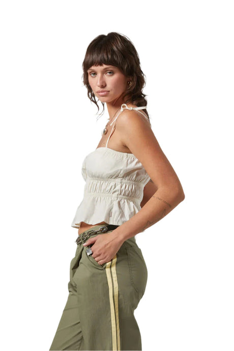 BRIXTON Women's Eden Smocked Top Off White Women's Tank Tops and Halter Tops Brixton 