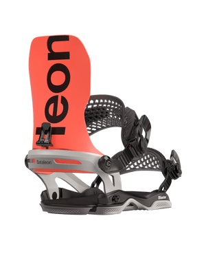 BATALEON Blaster AsymWrap Snowboard Bindings Neon Red/Glacier Gray 2024 Men's Snowboard Bindings Bataleon 
