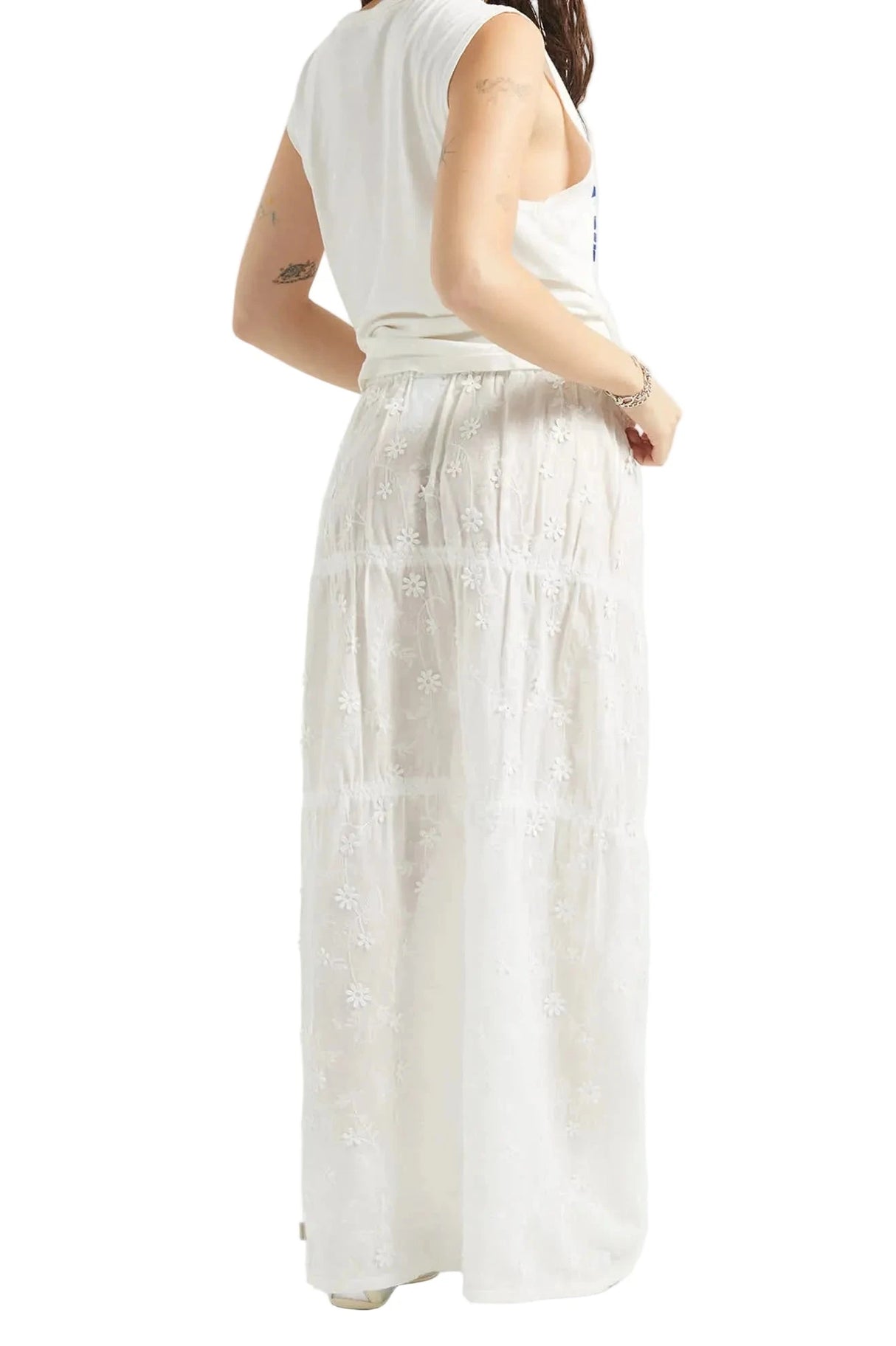 BRIXTON The Abigail Skirt Off White Floral Women's Skirts Brixton 