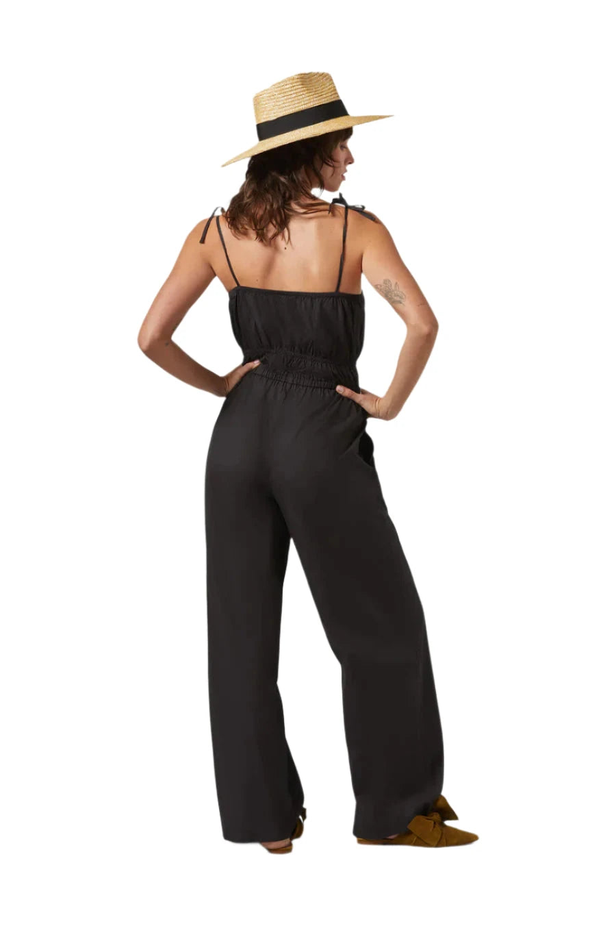 BRIXTON Women's Eden Smocked Jumpsuit Black Women's Rompers & Jumpsuits Brixton 