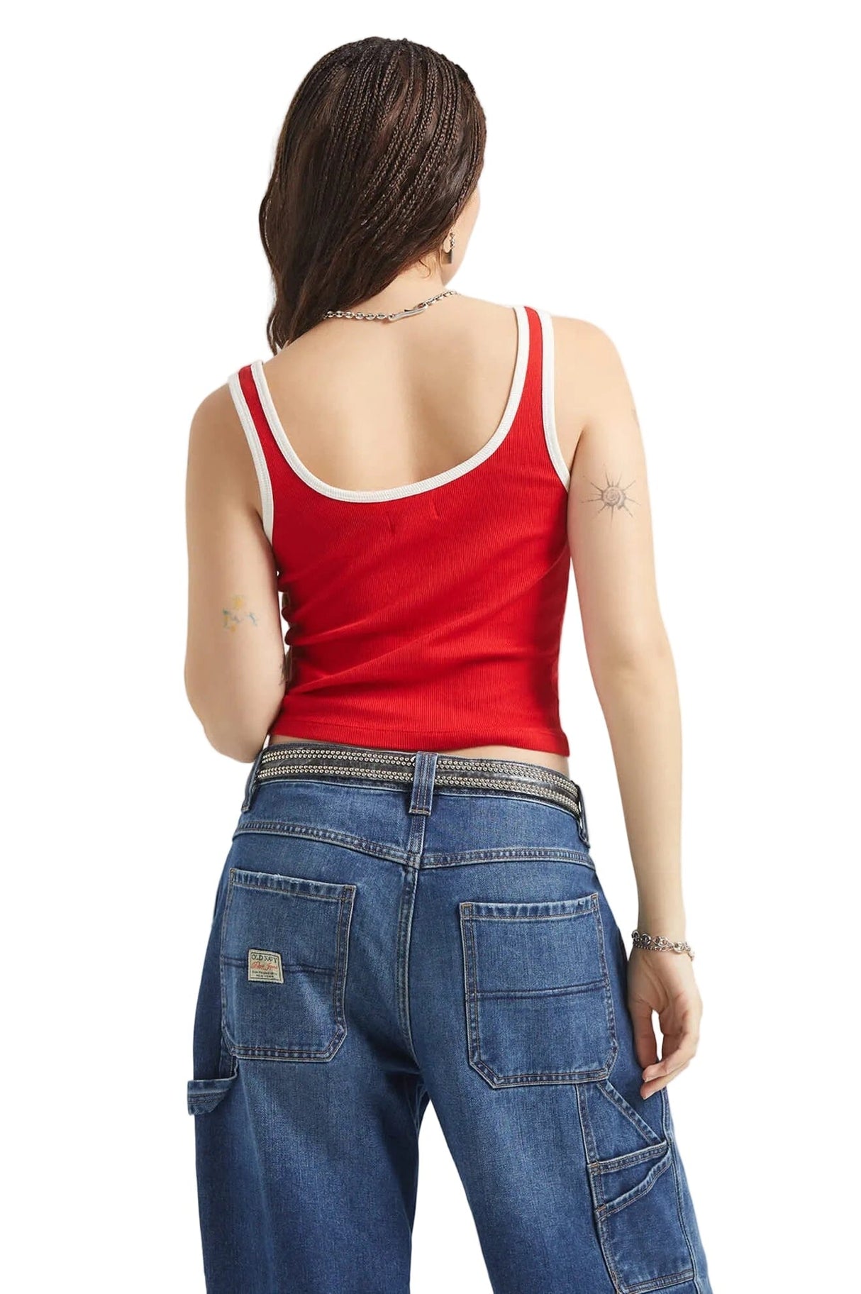 BRIXTON Women's I'm With The Band Ringer Tank Top Adrenaline Rush Women's Tank Tops and Halter Tops Brixton 