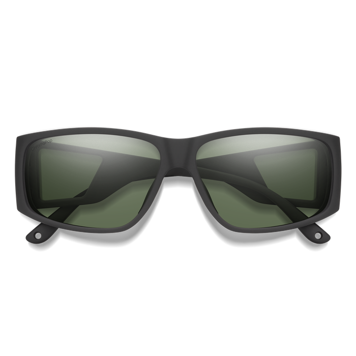SMITH Monroe Peak Matte Black - ChromaPop Gray Green Polarized Sunglasses Sunglasses Smith 