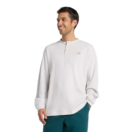 NB NUMERIC Waffle Knit Long Sleeve Grey Matter Men's Long Sleeve T-Shirts New Balance 