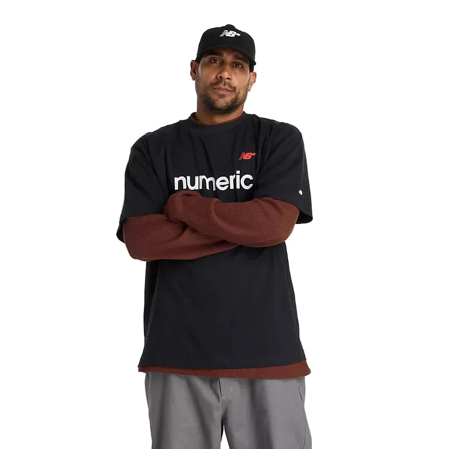 NB NUMERIC Linear Logo T-Shirt Black Men's Short Sleeve T-Shirts New Balance 