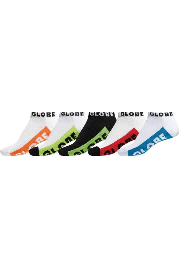 GLOBE Multi Brights Ankle Socks 5 Pack Multi Men's Socks Globe 