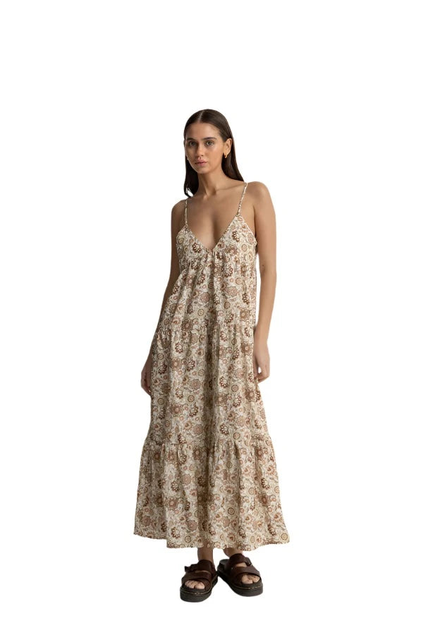 RHYTHM Women's Raya Paisley Tiered Midi Dress Natural Women's Dresses Rhythm 