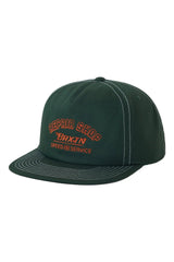 BRIXTON Repair Shop Snapback Hat Primal Green Men's Hats Brixton 