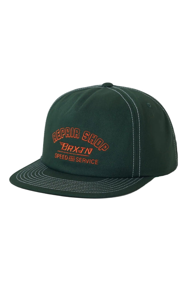 BRIXTON Repair Shop Snapback Hat Primal Green Men's Hats Brixton 