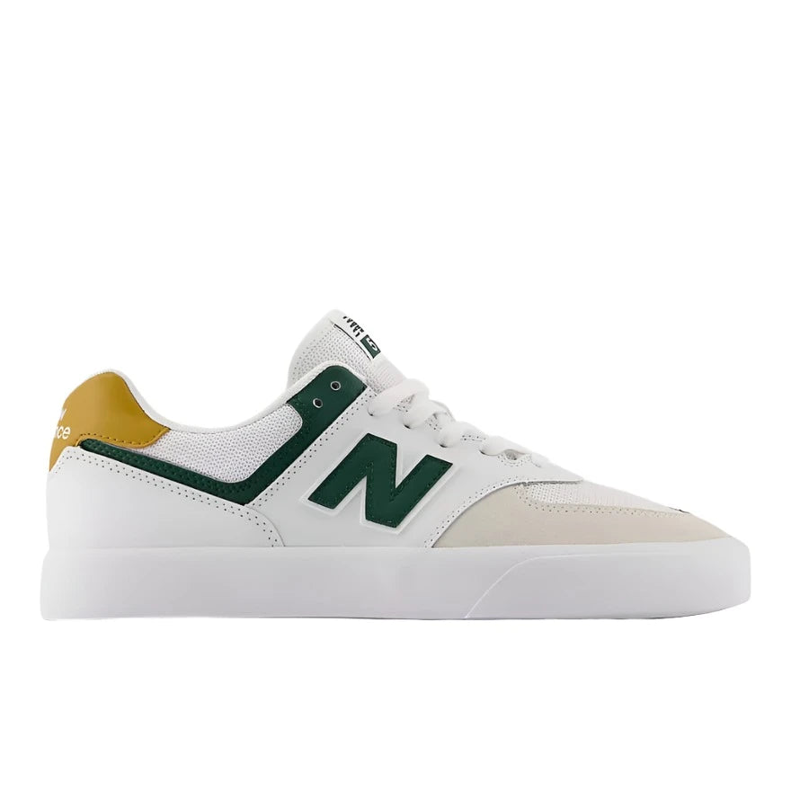 NB NUMERIC 574 Vulc Shoes White/Nightwatch Green Men's Skate Shoes New Balance 