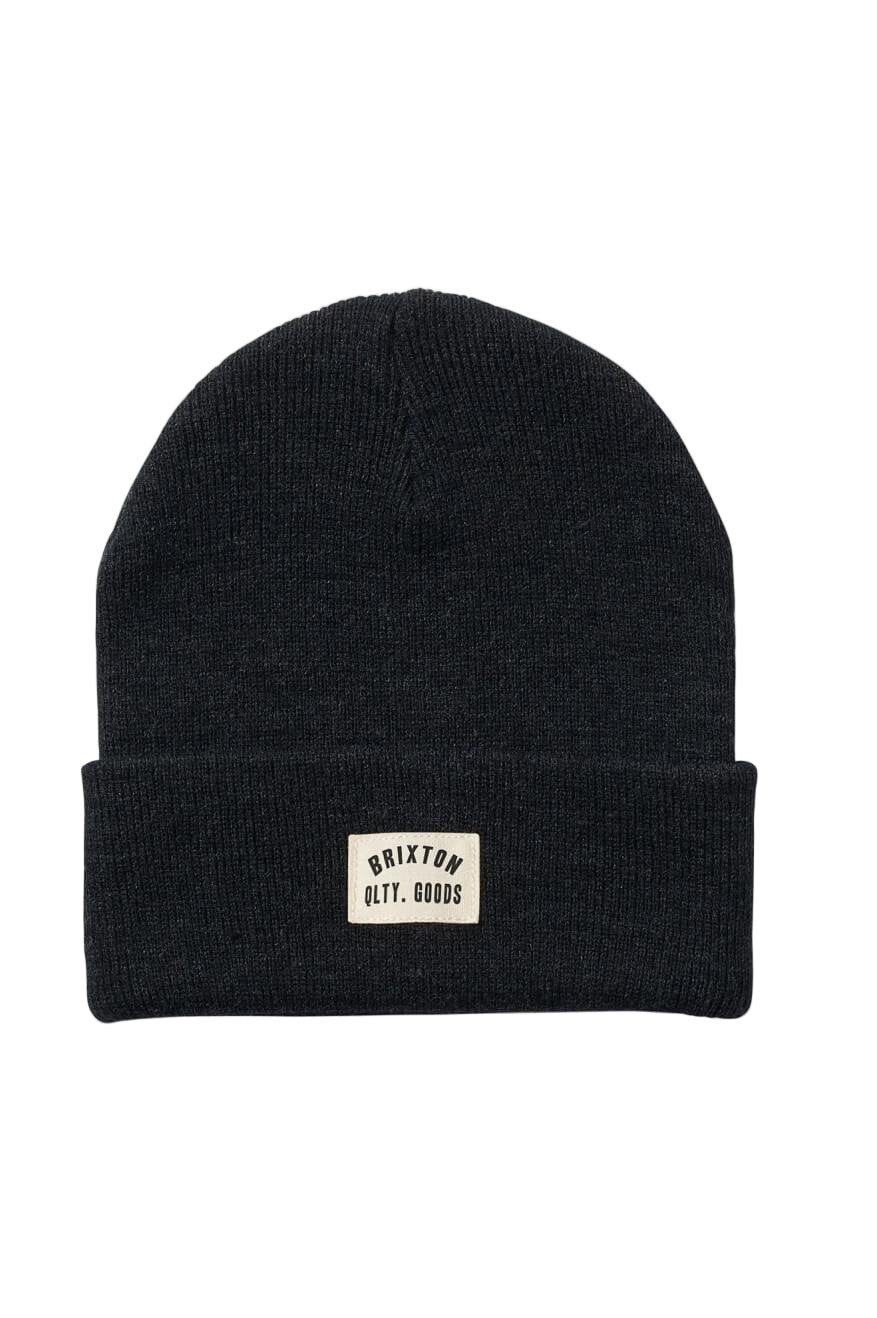 BRIXTON Woodburn Watch Cap Beanie Washed Black Men's Beanies Brixton 