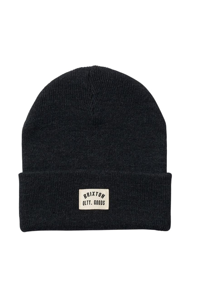 BRIXTON Woodburn Watch Cap Beanie Washed Black Men's Beanies Brixton 