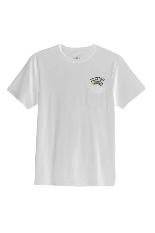 BRIXTON Roller Pocket T-Shirt White Men's Short Sleeve T-Shirts Brixton 