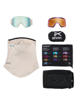 ANON M6S Oat - Perceive Variable Blue + Perceive Cloudy Pink + Facemask Snow Goggle Snow Goggles Anon 