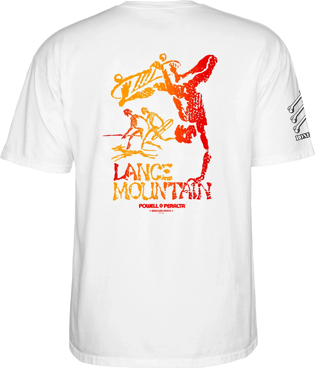 POWELL PERALTA Bones Brigade Mountain T-Shirt White Men's Short Sleeve T-Shirts Powell Peralta 