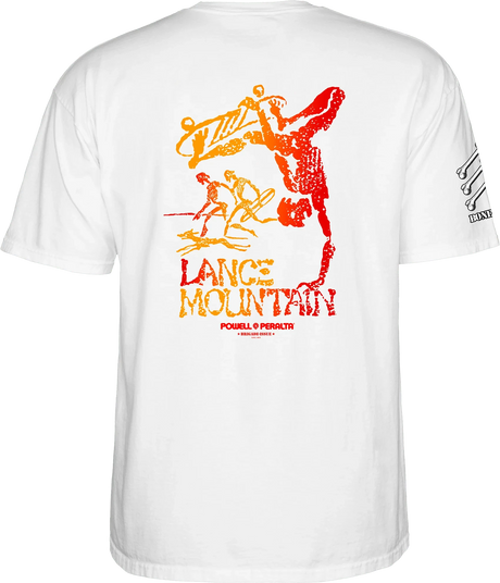 POWELL PERALTA Bones Brigade Mountain T-Shirt White Men's Short Sleeve T-Shirts Powell Peralta 