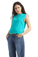 BRIXTON Women's Carefree Organic Garment Dyed Muscle Tank Retro Green Women's Tank Tops and Halter Tops Brixton 