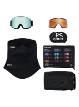 ANON M6 Black - Perceive Variable Blue + Perceive Cloudy Pink + Facemask Snow Goggle Snow Goggles Anon 
