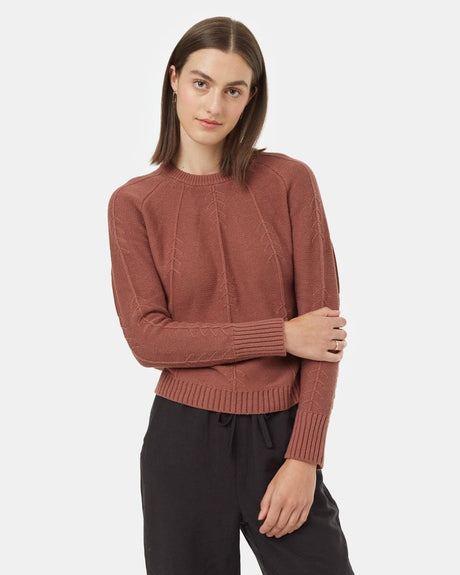 TENTREE Women's Highline TreeStitch Crew Sweater Mesa Red Women's Sweaters Tentree 