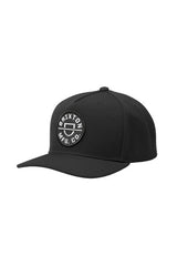 BRIXTON Crest Netplus Snapback Hat Black Men's Hats Brixton 