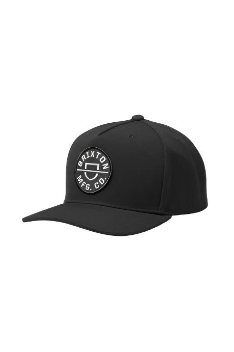 BRIXTON Crest Netplus Snapback Hat Black Men's Hats Brixton 