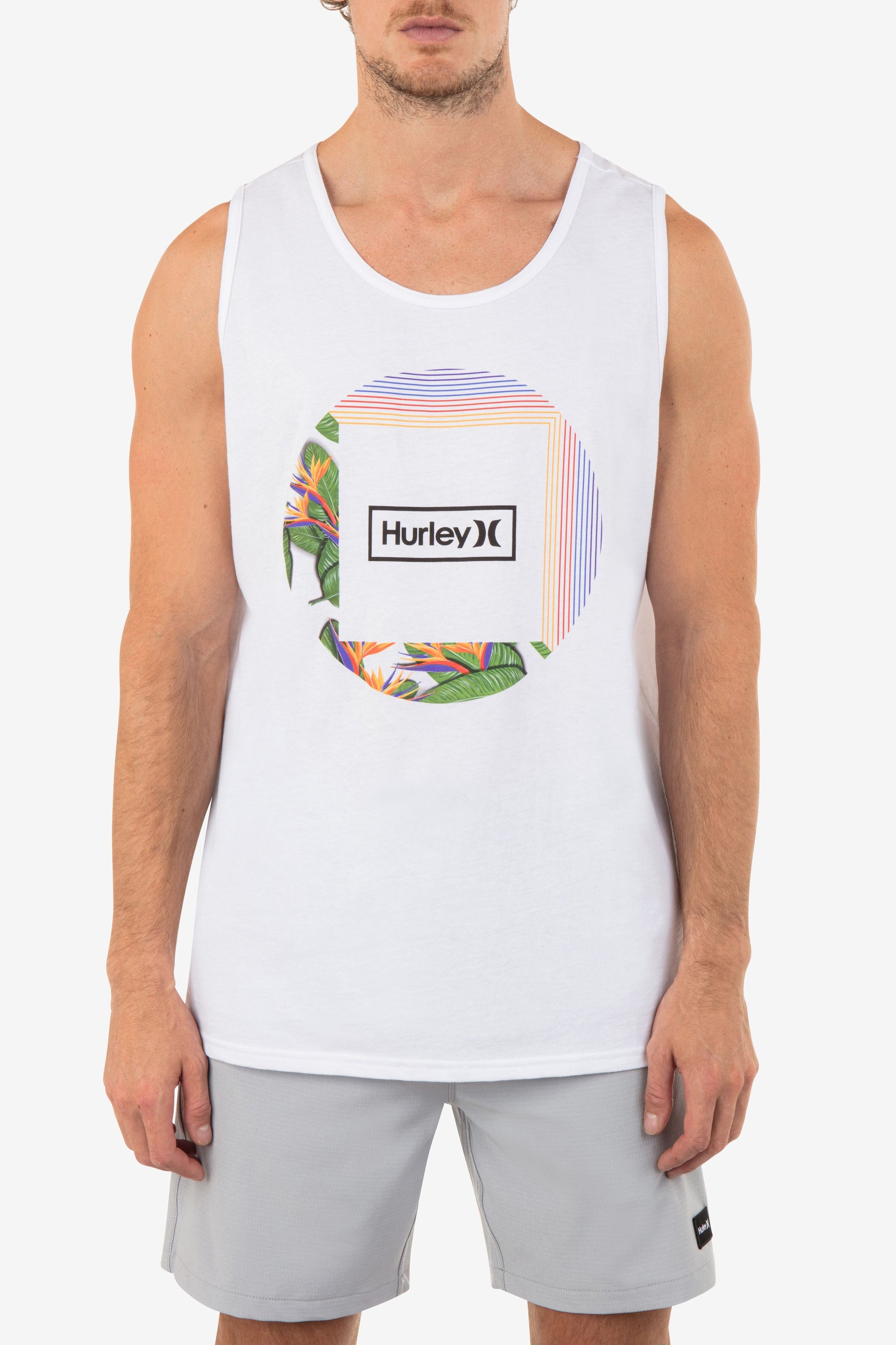 HURLEY Everyday Cyclical Tank Top White Men's Tank Tops Hurley 