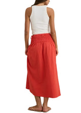 RHYTHM Women's Alana Tie Side Maxi Skirt Red Women's Skirts Rhythm 
