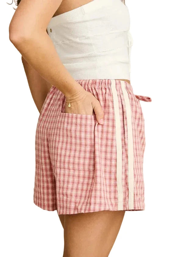 RHYTHM Women's Kirra Check Short Pink Women's Shorts Rhythm 