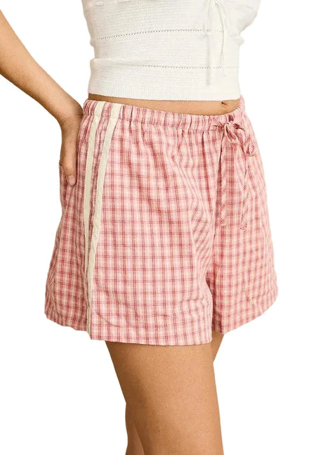 RHYTHM Women's Kirra Check Short Pink Women's Shorts Rhythm 