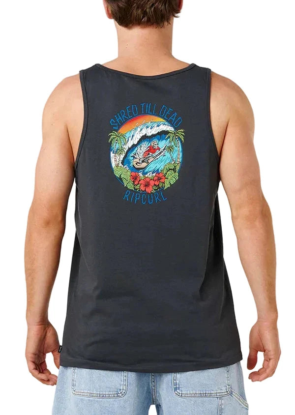 RIP CURL Shred Til' Dead Tank Top Washed Black Men's Tank Tops Rip Curl 