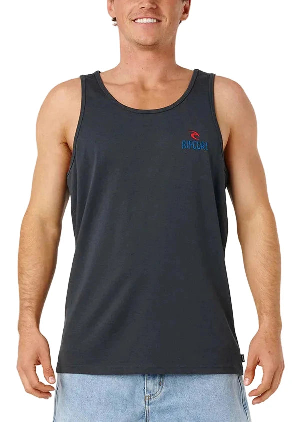 RIP CURL Shred Til' Dead Tank Top Washed Black Men's Tank Tops Rip Curl 