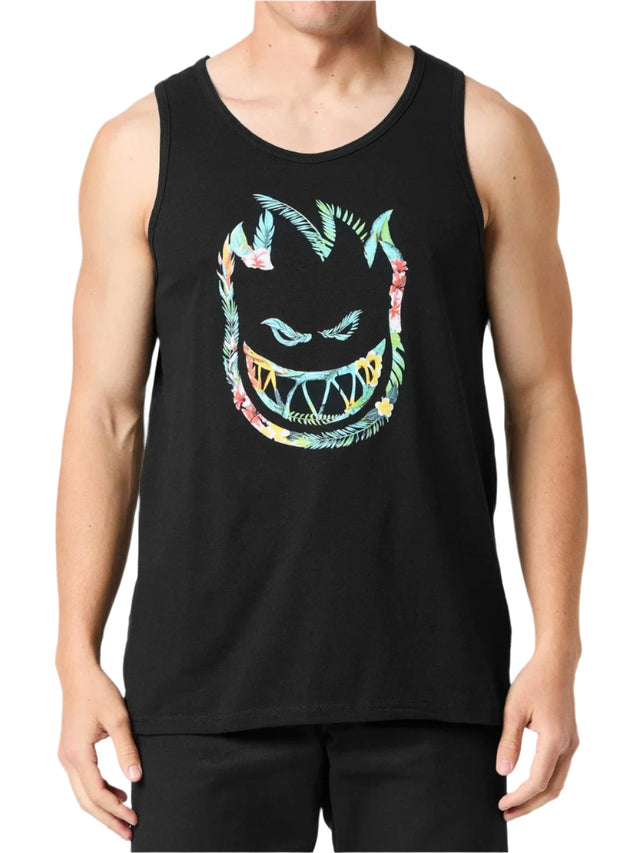 SPITFIRE Floral Bighead Tank Black Men's Tank Tops Spitfire 