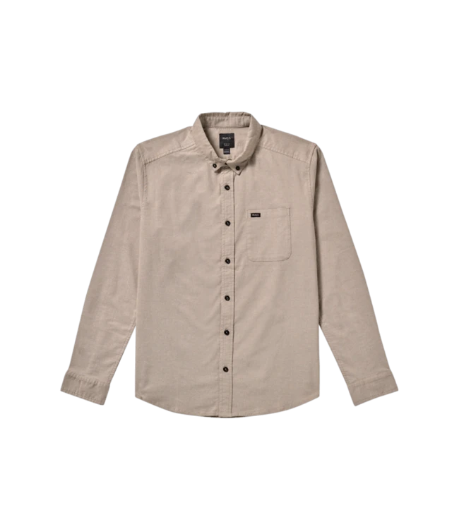 RVCA That'll Do Stretch Long Sleeve Button-Up Shirt Mushroom Men's Long Sleeve Button Up Shirts RVCA 