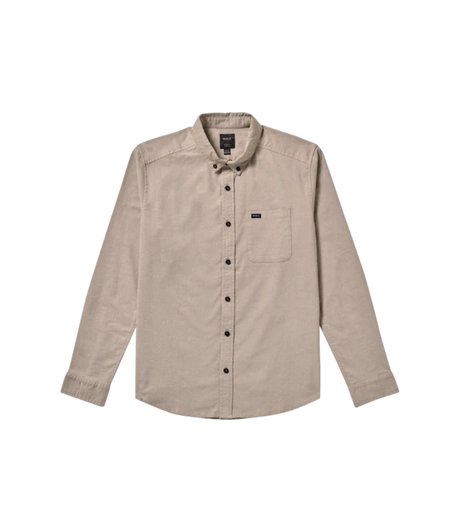 RVCA That'll Do Stretch Long Sleeve Button-Up Shirt Mushroom Men's Long Sleeve Button Up Shirts RVCA 