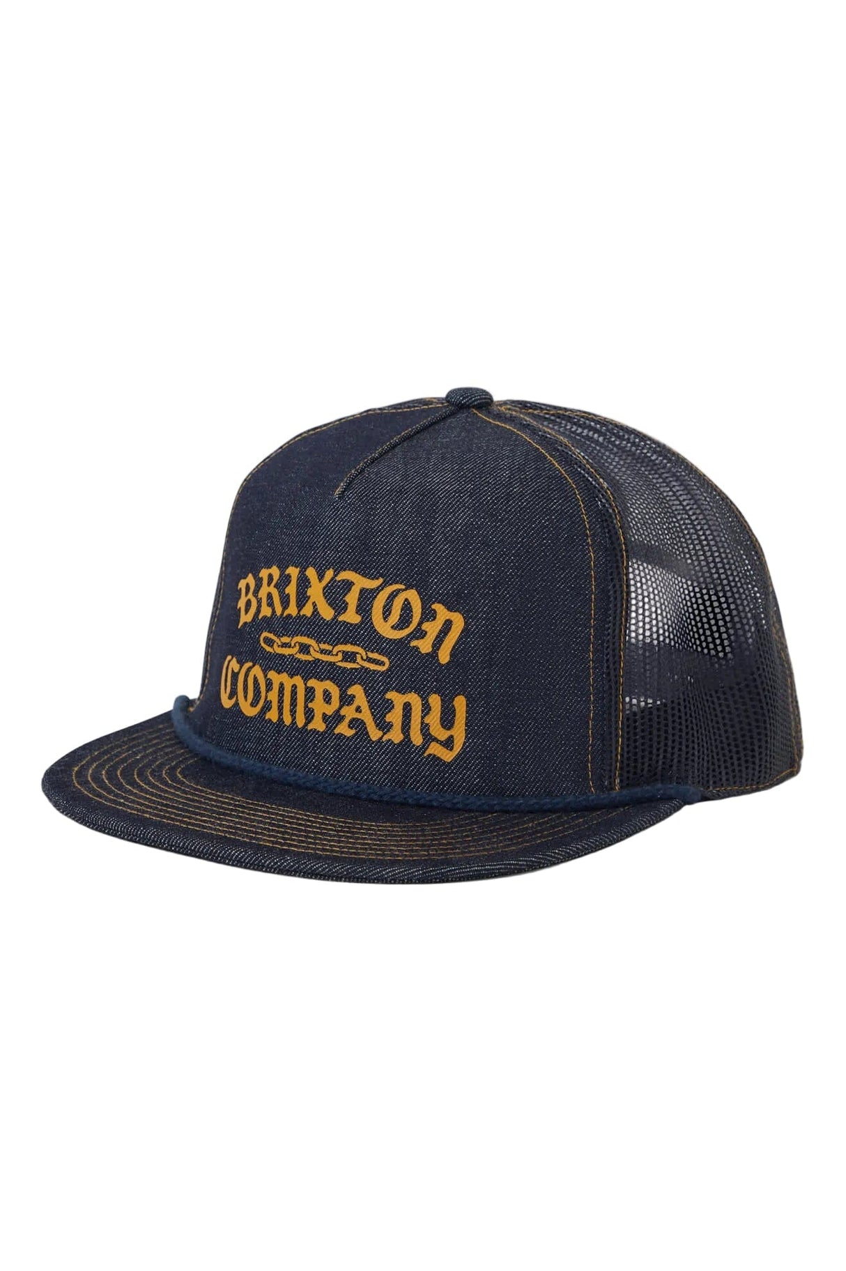 BRIXTON Chains Netplus Trucker Hat Dark Denim/Navy Men's Hats Brixton 