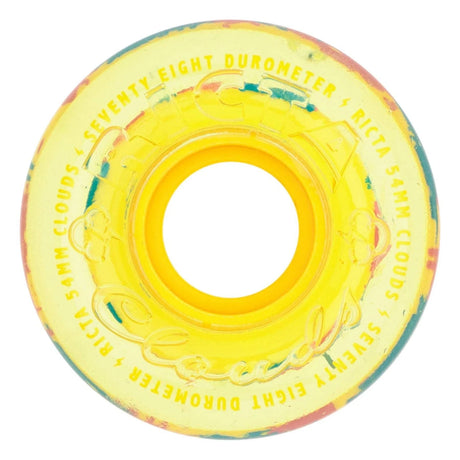 RICTA Clouds Clear Splatter Camo Yellow 78A 54mm Skateboard Wheels Skateboard Wheels Ricta 