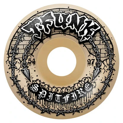 SPITFIRE T-Funk Raw F4 97 Radial Full 54mm Skateboard Wheels Skateboard Wheels Spitfire 