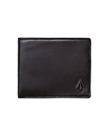 VOLCOM Single Stone Leather Wallet Black Men's Wallets Volcom 