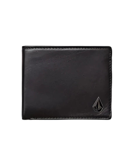 VOLCOM Single Stone Leather Wallet Black Men's Wallets Volcom 
