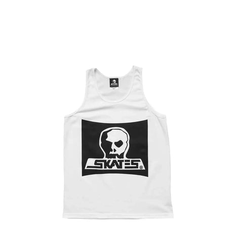 SKULL SKATES Surf Box Burbs Tank White Men's Tank Tops Skull Skates 