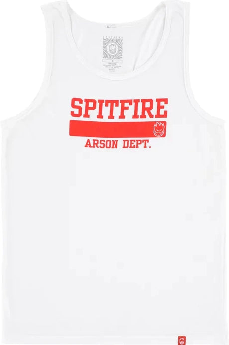 SPITFIRE Arson Dept Tank White/Red Men's Tank Tops Spitfire 