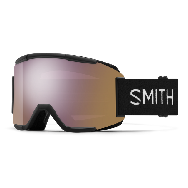 SMITH Squad Black - ChromaPop Everyday Rose Gold Mirror + Clear Snow Goggle Snow Goggles Smith 