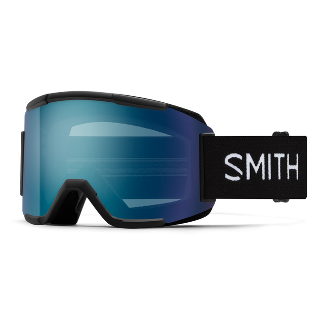 SMITH Squad Black - ChromaPop Everyday Blue Mirror + Yellow Snow Goggle Snow Goggles Smith 
